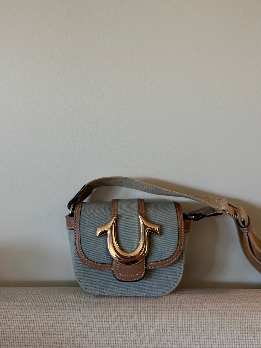True Religion Mini Flap Denim Crossbody